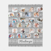 Snowflake 24 Foto Gray White Sweater Persoonlijk Fleece Deken (Voorkant)