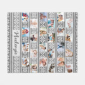 Snowflake 24 Foto Gray White Sweater Persoonlijk Fleece Deken (Voorkant (Horizontaal))