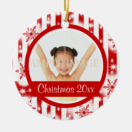 Snowflake 2 foto personaliseren keramisch ornament (Voorkant)