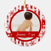 Snowflake 2 foto personaliseren keramisch ornament (Achterkant)