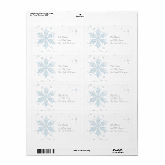Snowflake 3 label (Full Sheet)