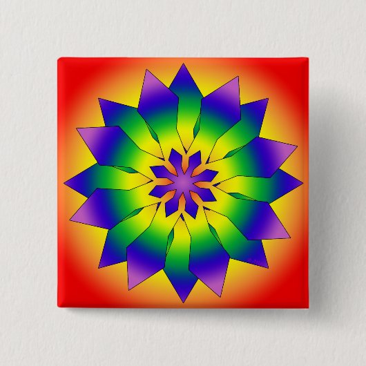 Snowflake 4444 vierkante button 5,1 cm (Voorkant)