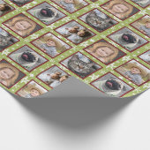 Snowflake 5 Aangepaste reeks Foto Collage Green Ea Cadeaupapier (Hoek)