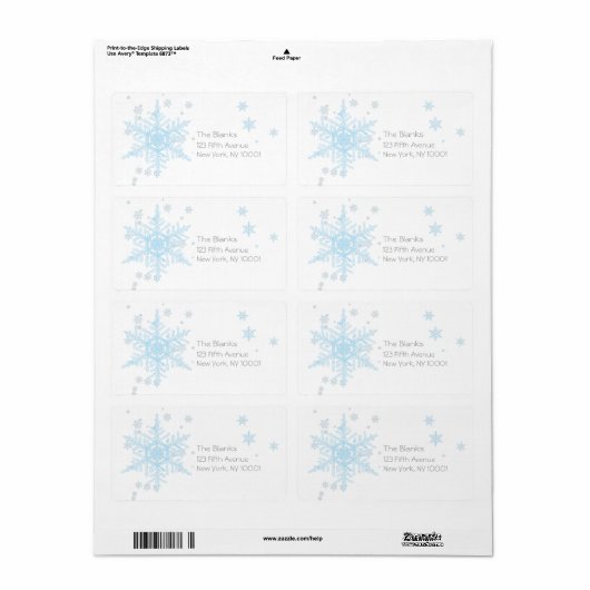 Snowflake 5 label (Full Sheet)