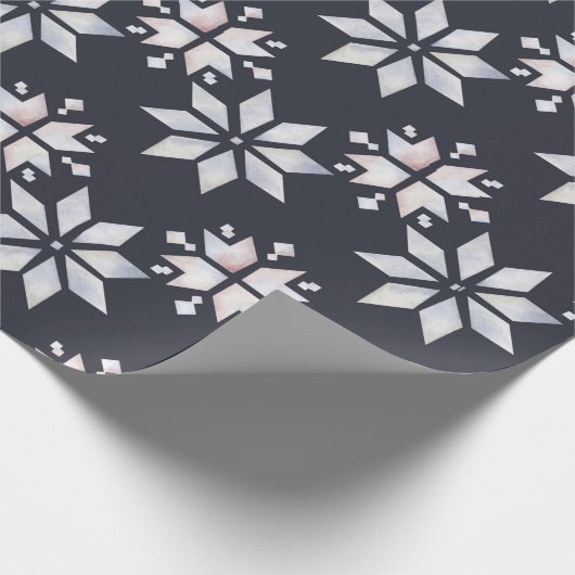 Snowflake Abstracte kerstfeestdag Cadeaupapier (Hoek)