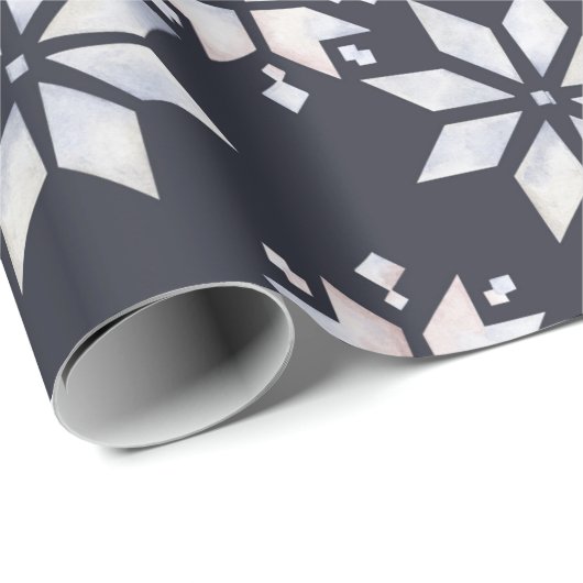 Snowflake Abstracte kerstfeestdag Cadeaupapier (Rol Hoek)