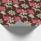 Snowflake Abstracte kerstfeestdag Cadeaupapier (Hoek)