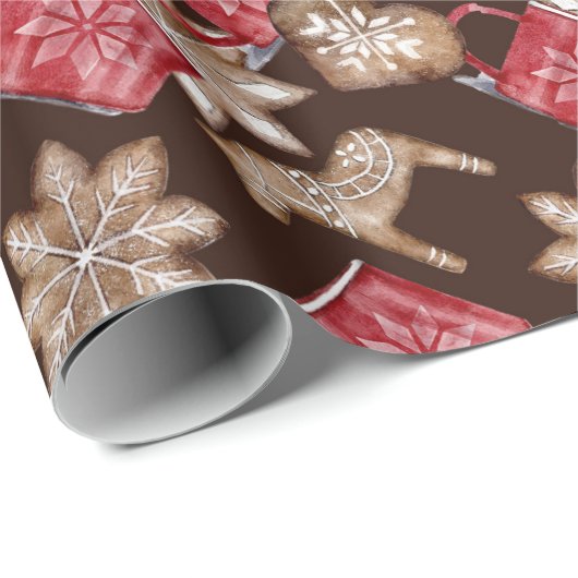Snowflake Abstracte kerstfeestdag Cadeaupapier (Rol Hoek)