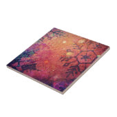 Snowflake Abstracte Mixed Media Tegeltje (Zijkant)