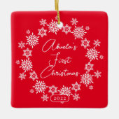 Snowflake Abuela's eerste kerst Keramisch Ornament (Voorkant)