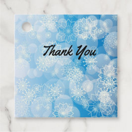 Snowflake achtergrond bedankjes labels
