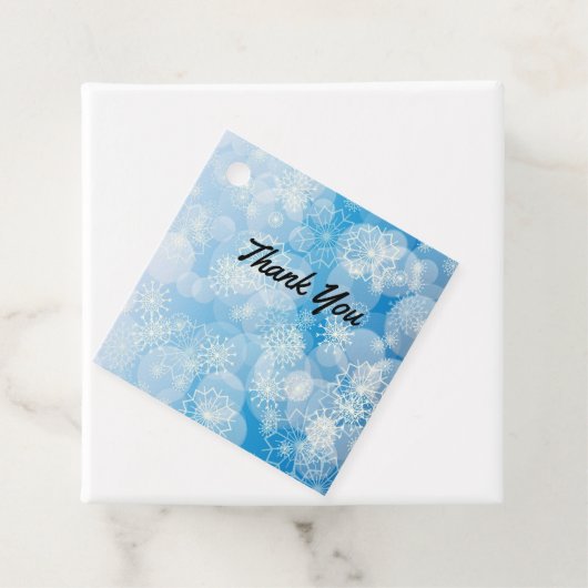 Snowflake achtergrond bedankjes labels (In situ)