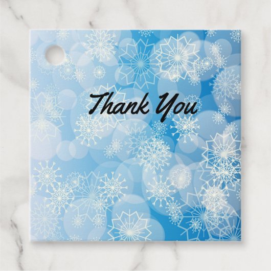 Snowflake achtergrond bedankjes labels (Voorkant)