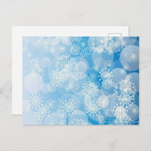 Snowflake achtergrond briefkaart (Voorkant / Achterkant)