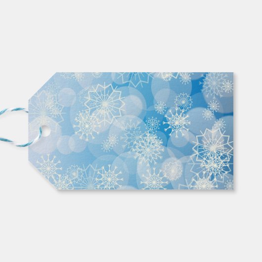 Snowflake achtergrond cadeaulabel (Achterkant Horizontaal)