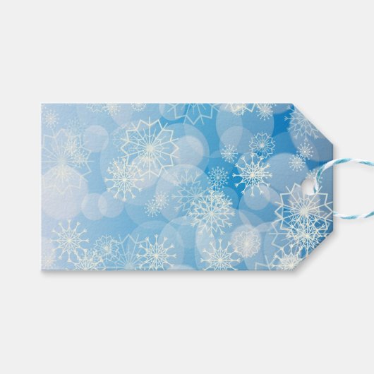 Snowflake achtergrond cadeaulabel (Voorkant (Horizontaal))