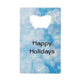 Snowflake achtergrond creditkaart flessenopener