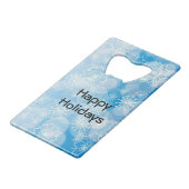 Snowflake achtergrond creditkaart flessenopener (Voorkant Gekanteld)