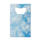 Snowflake achtergrond creditkaart flessenopener (Achterkant)