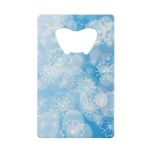 Snowflake achtergrond creditkaart flessenopener (Achterkant)