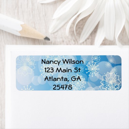 Snowflake achtergrond etiket (Insitu)