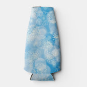 Snowflake achtergrond flesjeskoeler (Voorkant)