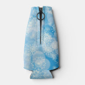 Snowflake achtergrond flesjeskoeler (Achterkant)