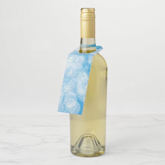 Snowflake achtergrond flessenhanger (Schuin)