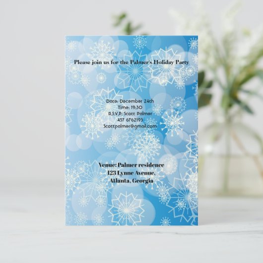 Snowflake achtergrond kaart (Staand voorkant)