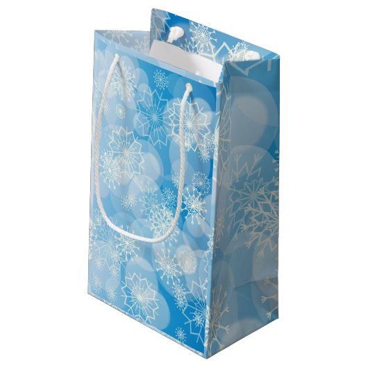 Snowflake achtergrond klein cadeauzakje (Achterkant Gekanteld)