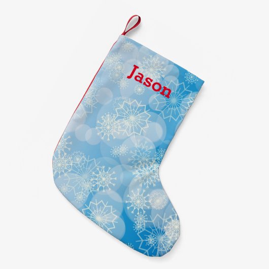 Snowflake achtergrond kleine kerstsok (Voorkant (Hangend))