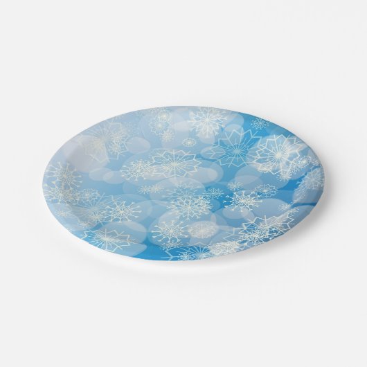 Snowflake achtergrond papieren bordje (Gekanteld)