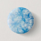 Snowflake achtergrond ronde button 3,2 cm (Voorkant)