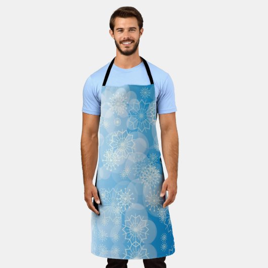 Snowflake achtergrond schort (Gedragen)