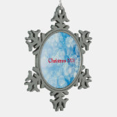 Snowflake-achtergrondmetaalversiering Tin Sneeuwvlok Ornament (Links)