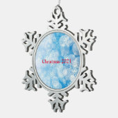 Snowflake-achtergrondmetaalversiering Tin Sneeuwvlok Ornament (Rechts)