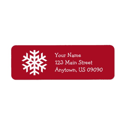 Snowflake Address Label B (Burgandy) (Voorkant)
