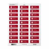 Snowflake Address Label B (Burgandy) (Full Sheet)