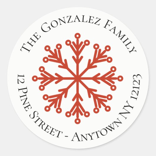 Snowflake Adres Sticker (Voorkant)