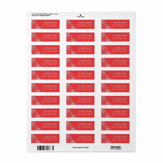 Snowflake-adreslabel Etiket (Full Sheet)