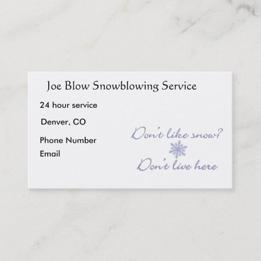 Snowflake Afsprakenkaartje (Voorkant)