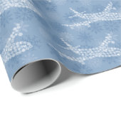 Snowflake Airplane on blue -  Cadeaupapier (Rol Hoek)