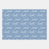 Snowflake Airplane on blue - Inpakpapier Vel (Voorkant)