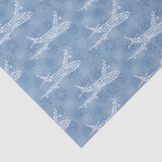 Snowflake Airplane on blue - Tissuepapier (Detail)