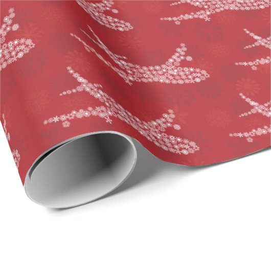 Snowflake Airplane on red. Cadeaupapier (Rol Hoek)