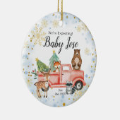 Snowflake Animal Truck We re Expecting Parents Keramisch Ornament (Rechts)