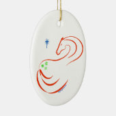 Snowflake Appaloosa-paard kerstsierovale Keramisch Ornament (Rechts)