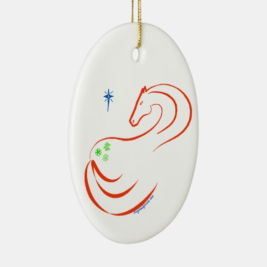Snowflake Appaloosa-paard kerstsierovale Keramisch Ornament (Rechts)