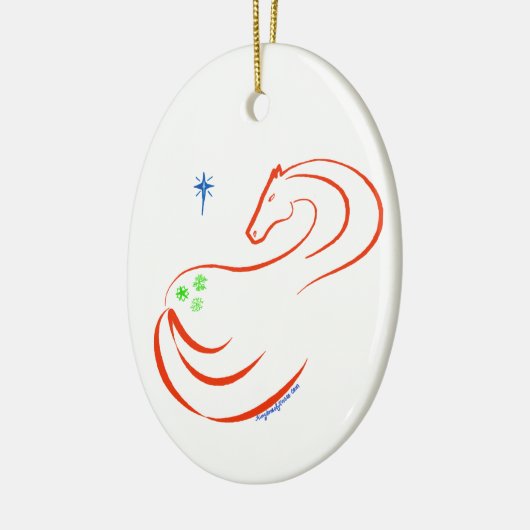 Snowflake Appaloosa-paard kerstsierovale Keramisch Ornament (Links)