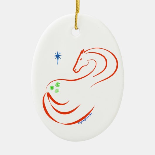Snowflake Appaloosa-paard kerstsierovale Keramisch Ornament (Voorkant)